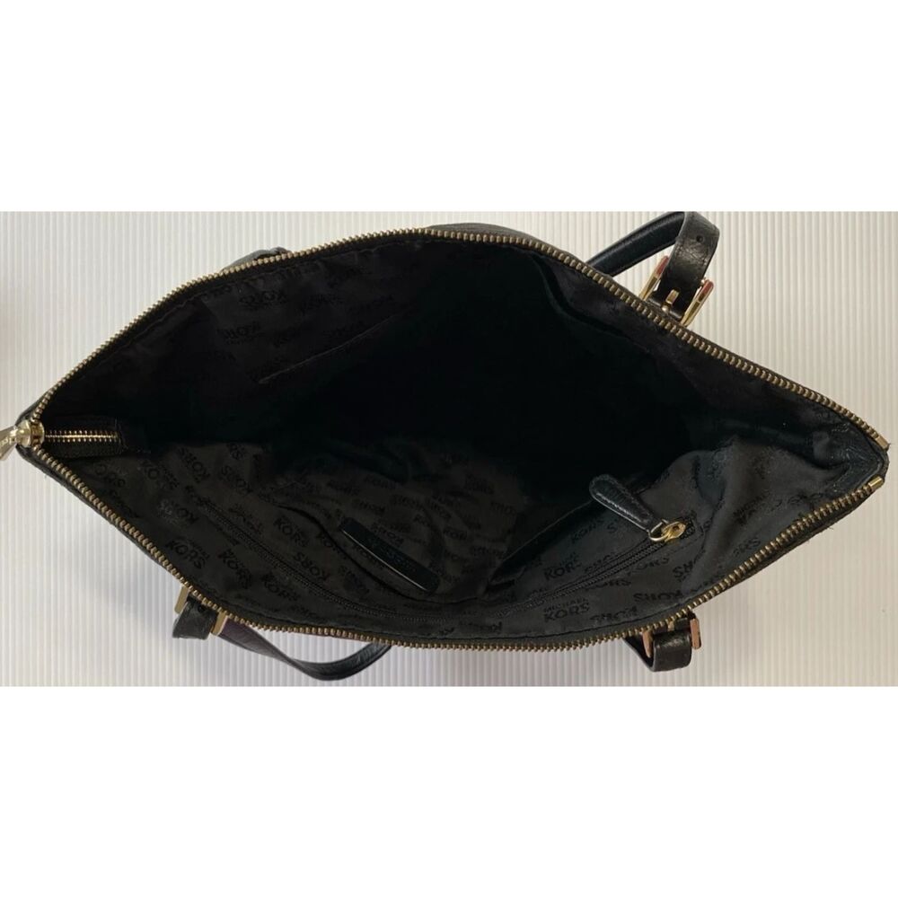 Michael Kors Women's Soft HandBag, Large - Black MK Logo - Picture 8 of 16